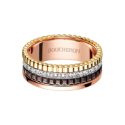 Boucheron Quatre Classique Small Ring 18K Yellow Gold White Gold Pink Gold Brown PVD Diamond