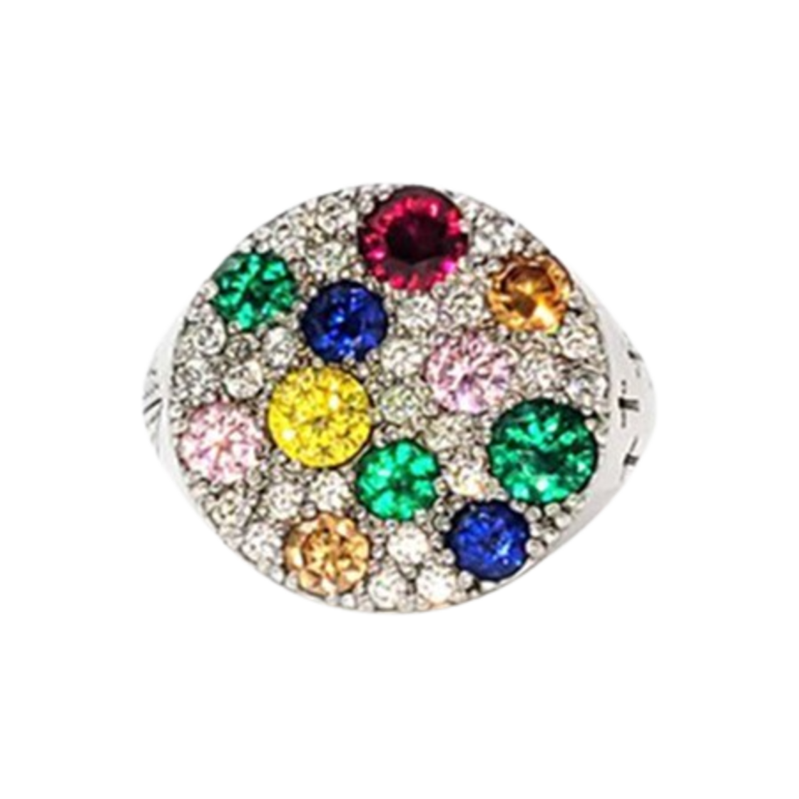 프리카 레인보우 링 실버 스톤