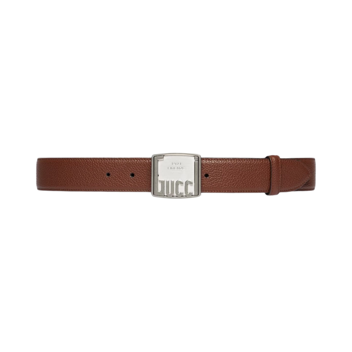 구찌 벨트 구찌 플라크 버클 브라운 레더(Gucci Belt with Gucci Plaque Buckle Brown Leather)