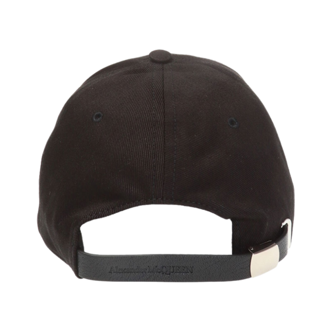 알렉산더 맥퀸 자수 로고 레더 스트랩 베이스볼 캡 블랙 레드(Alexander McQueen Embroidered Logo Leather Strap Baseball Cap Black Red) - 2