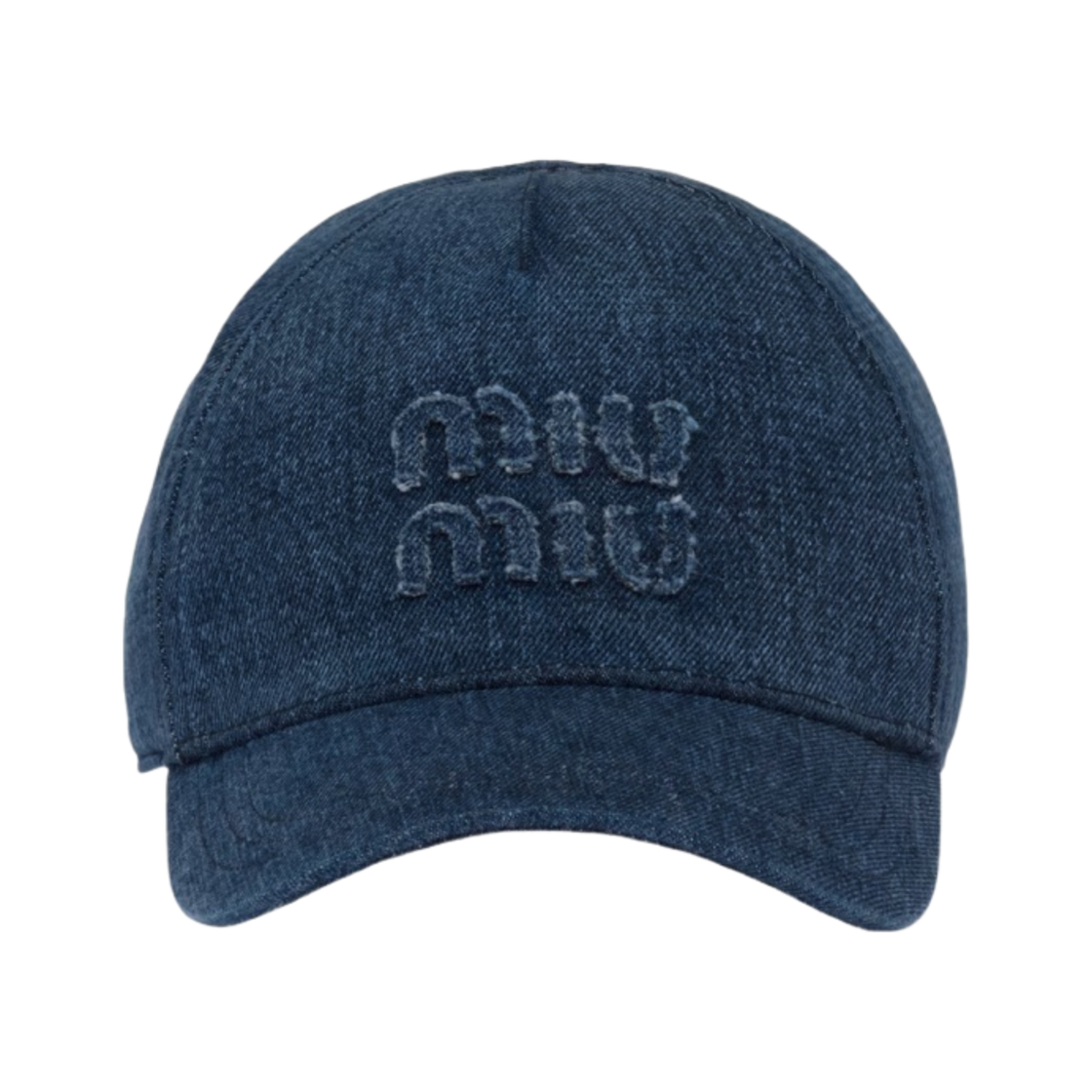 (W) 미우 미우 데님 베이스볼 캡 네이비((W) Miu Miu Denim Baseball Cap Navy)