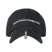 Balenciaga Bal.com Front Piercing Cap Black Faded