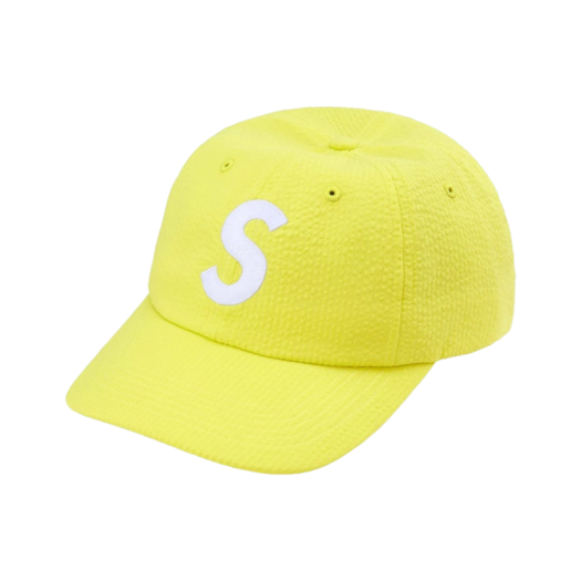 Supreme Seersucker S Logo 6-Panel Yellow - 24SS