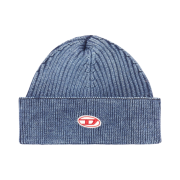 Diesel K-Armelo Ribbed Beanie in Indigo Cotton Blue