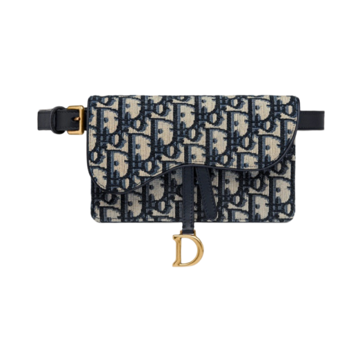 S5619CTZQ-M928 Dior Saddle Belt Pouch Blue Dior Oblique Jacquard