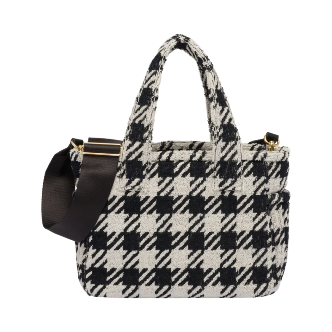 미우 미우 테리 클로스 핸드백 블랙 아이보리(Miu Miu Terry Cloth Handbag Black Ivory) - 3
