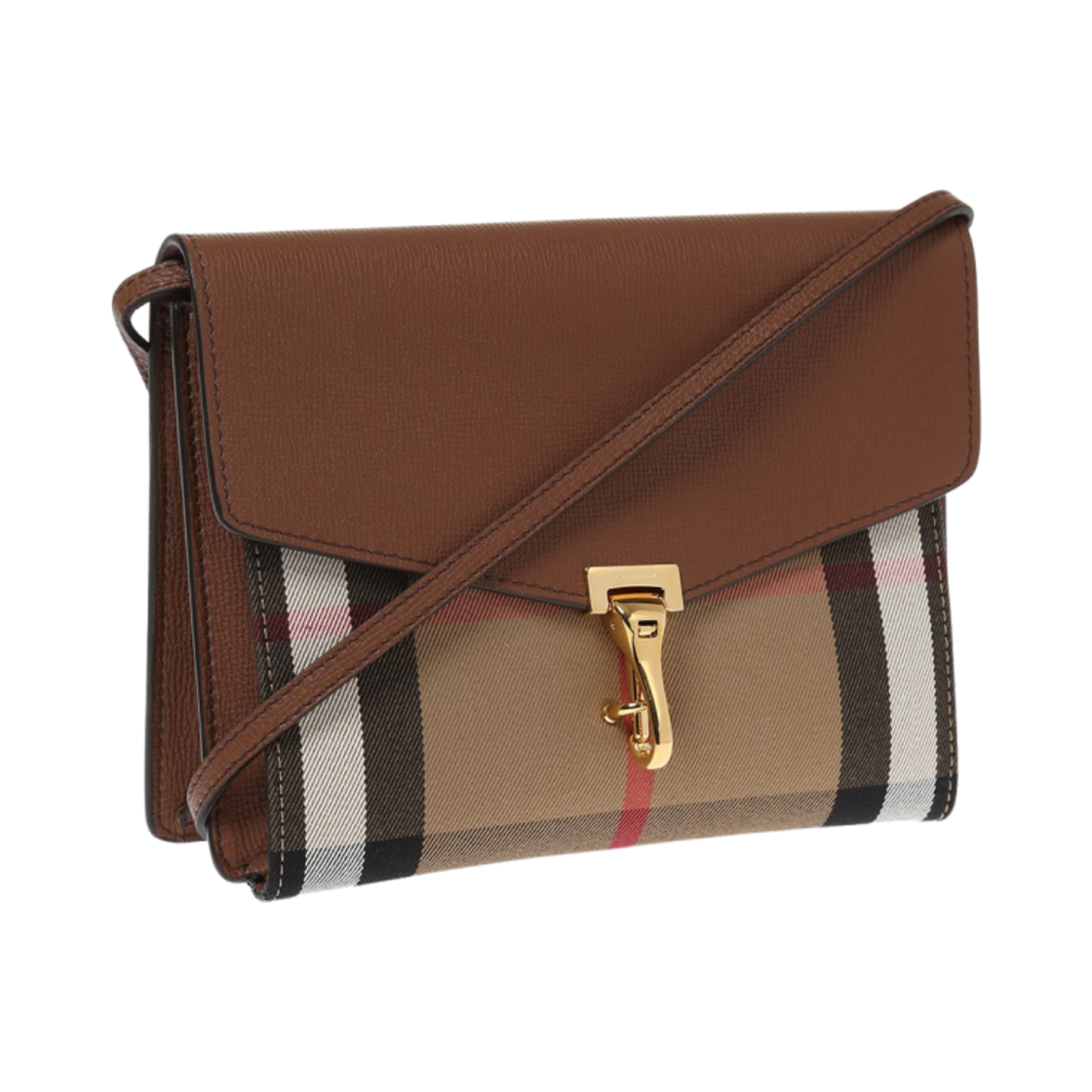 버버리 하우스 체크 캔버스 레더 맥켄 크로스바디백 탄(Burberry House Check Canvas Leather Macken Crossbody Bag Tan) - 2
