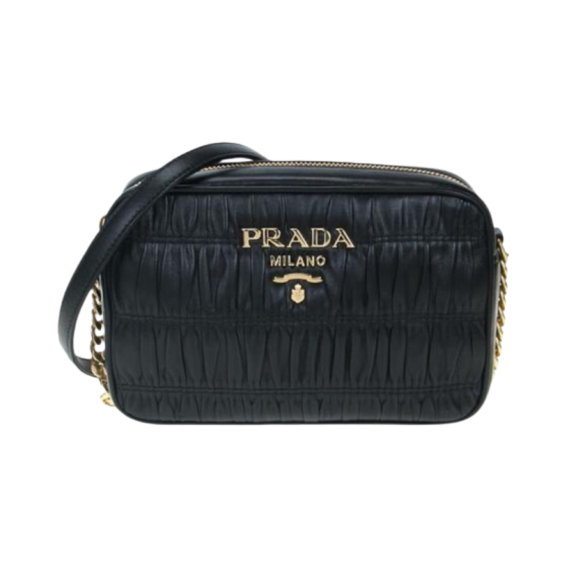 1BH112-2B25-F0002 Prada Nappa Calf Leather Crossbody Bag Black