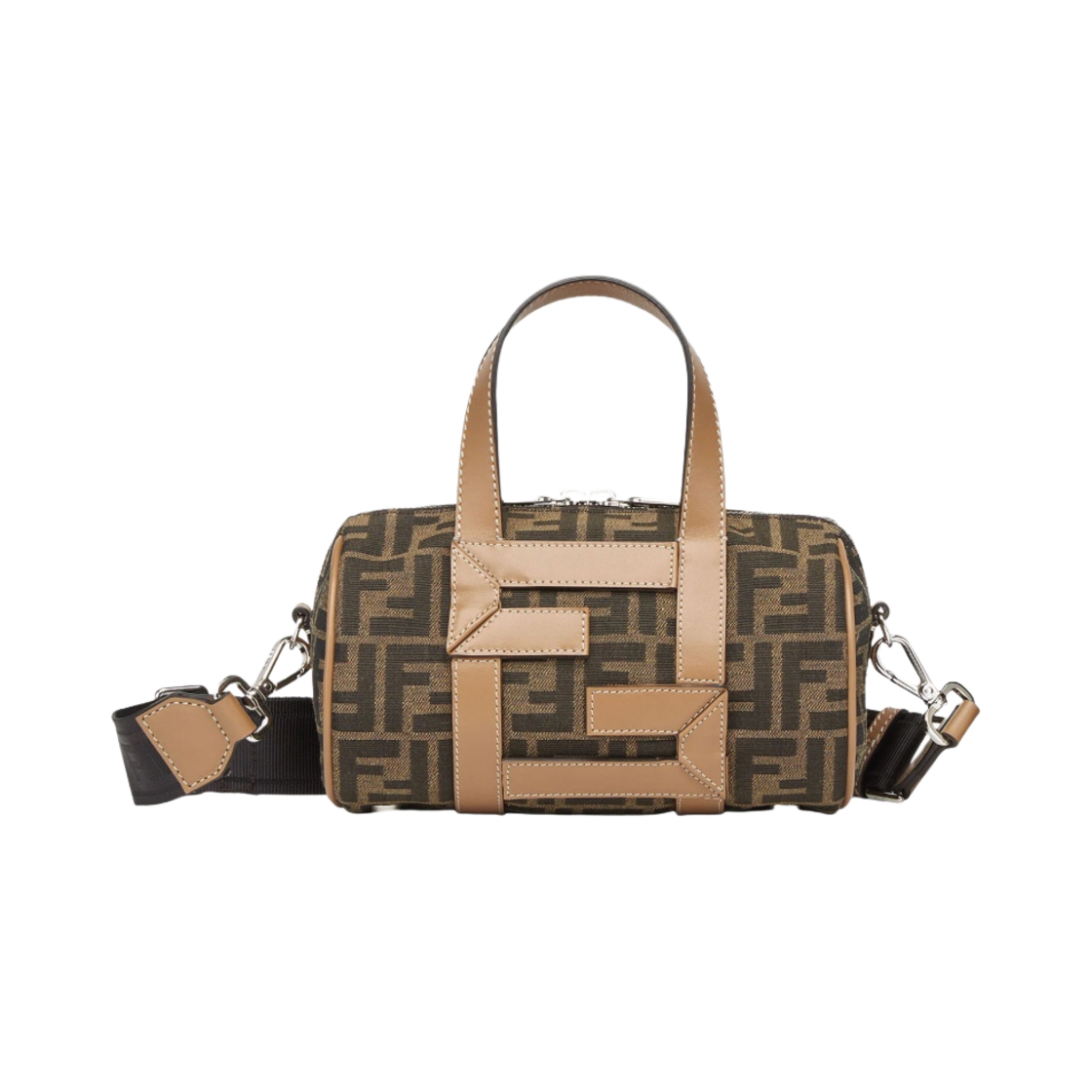 펜디 미니 FF 모티프 패브릭백 브라운(Fendi Mini FF Motif Fabric Bag Brown) - 1