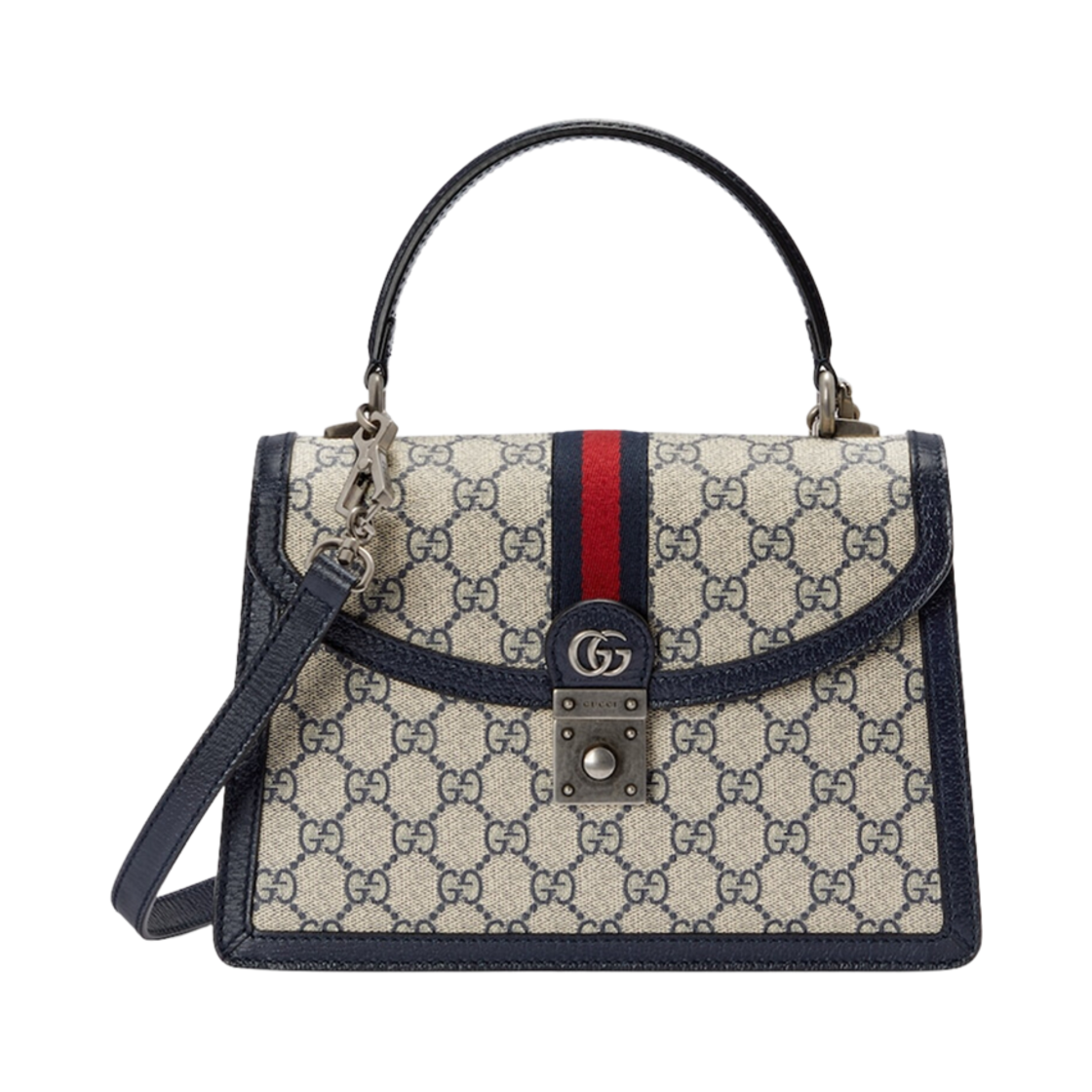 구찌 오피디아 스몰 탑 핸들백 베이지 블루 슈프림(Gucci Ophidia Small Top Handle Bag Beige Blue Supreme) - 1