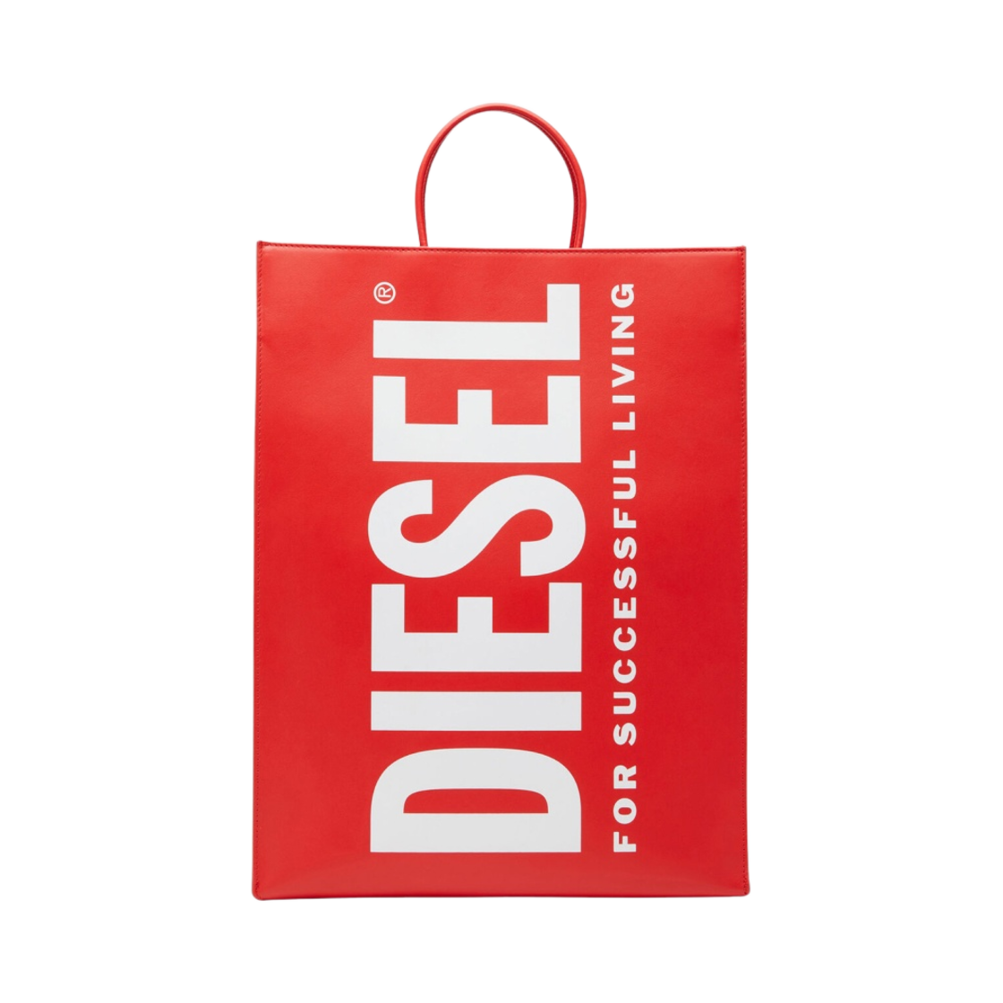 디젤 DSL 라지 로고 쇼퍼백 인 매트 레더 레드