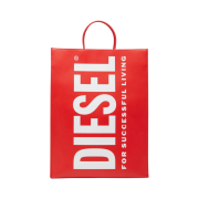 Diesel DSL Large Logo Shopper Bag in Matte Leather Red