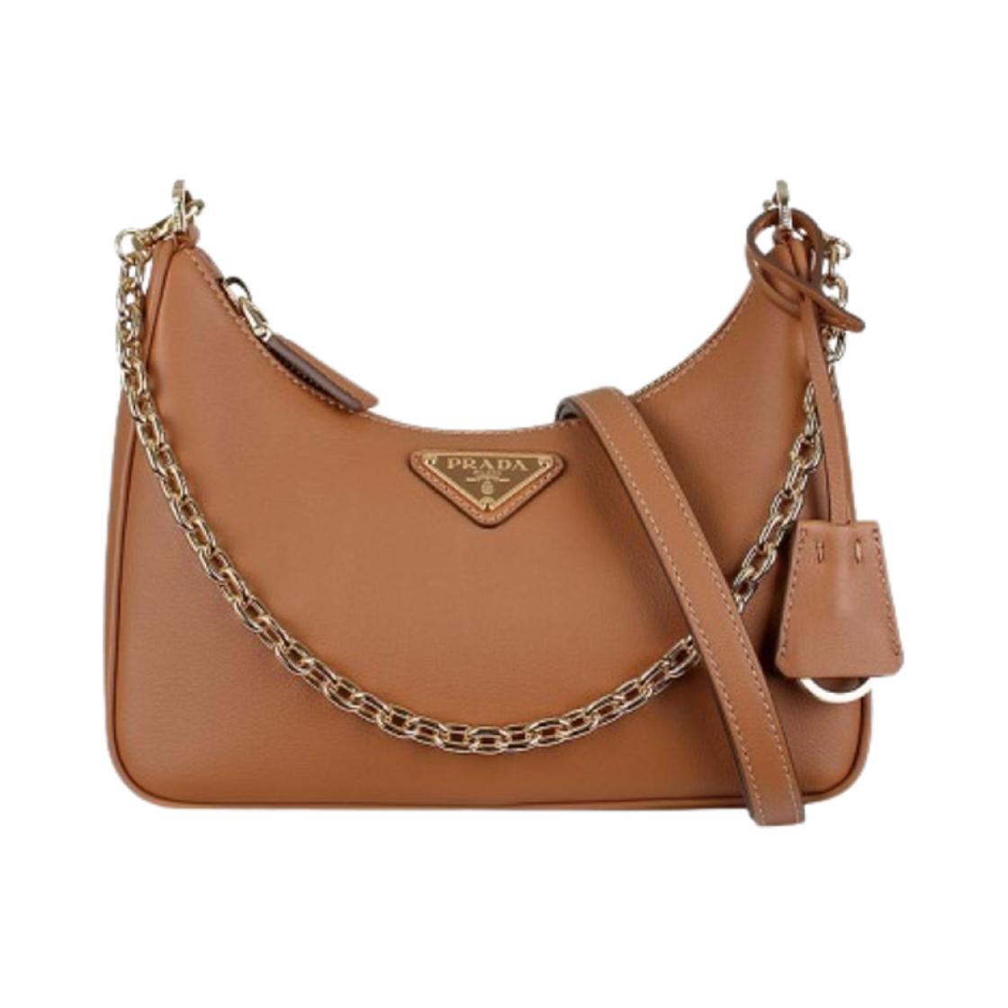 1BC204-2CYS-F03BH Prada Reedition Chain Mini Bag Caramel