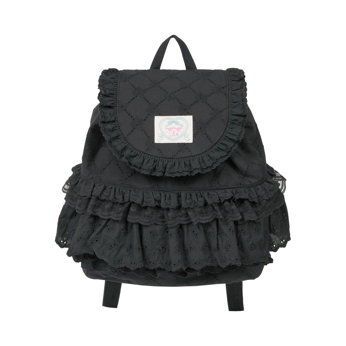 네프네프 레이스 백팩 블랙(NEFNEF Lace Backpack Black)