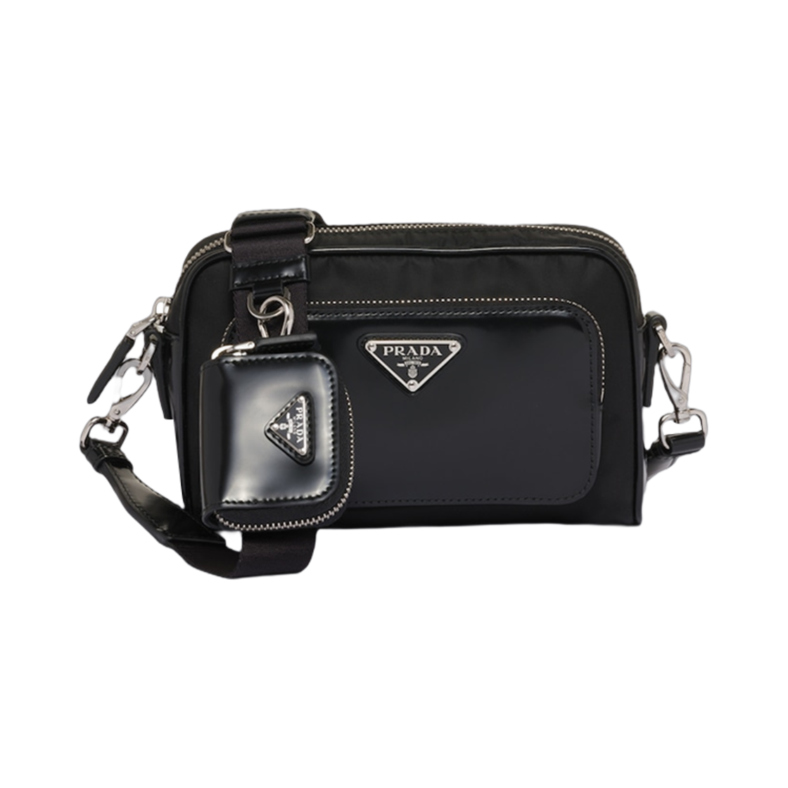 프라다 리나일론 브러쉬드 레더 숄더백 블랙(Prada Re-Nylon Brushed Leather Shoulder Bag Black) - 1