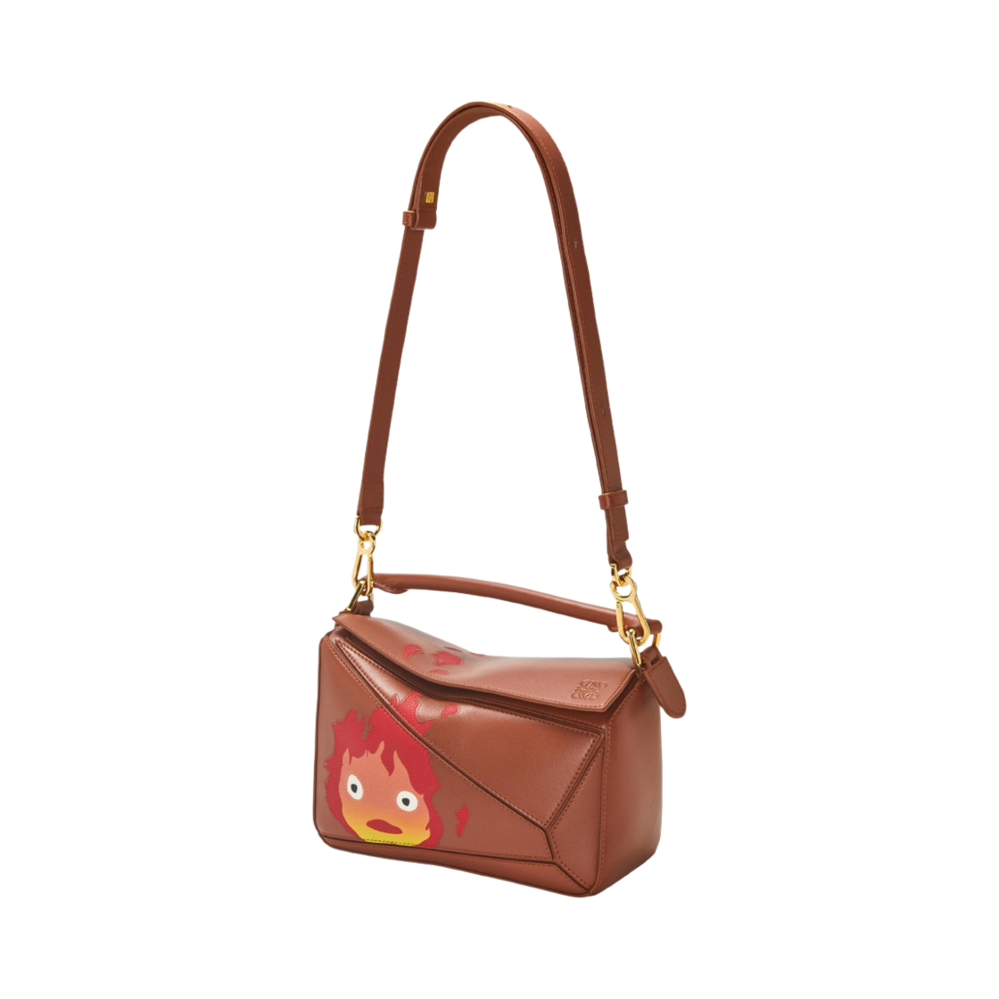 로에베 x 하울의 움직이는 성 캘시퍼 스몰 퍼즐백 사틴 카프스킨 러스트(Loewe x Howl's Moving Castle Calcifer Small Puzzle Bag in Satin Calfskin Rust) - 5