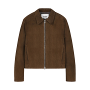 Tonywack Suede Zippered Blouson Jacket Olive Brown