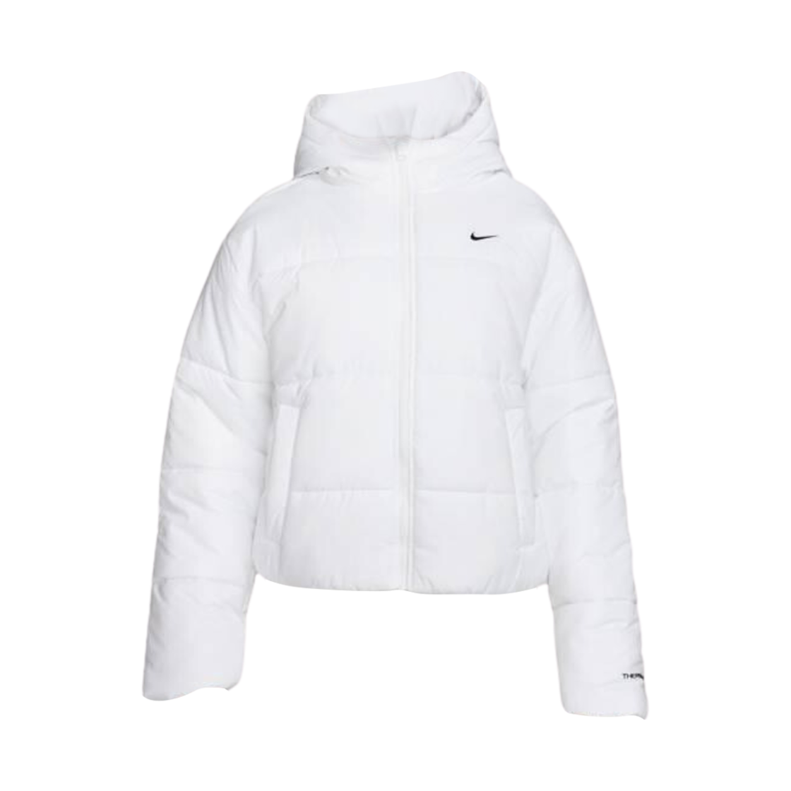FZ5899-100 (W) Nike NSW Therma-Fit Classic Puffer Loose Hooded Jacket White Black - US/EU