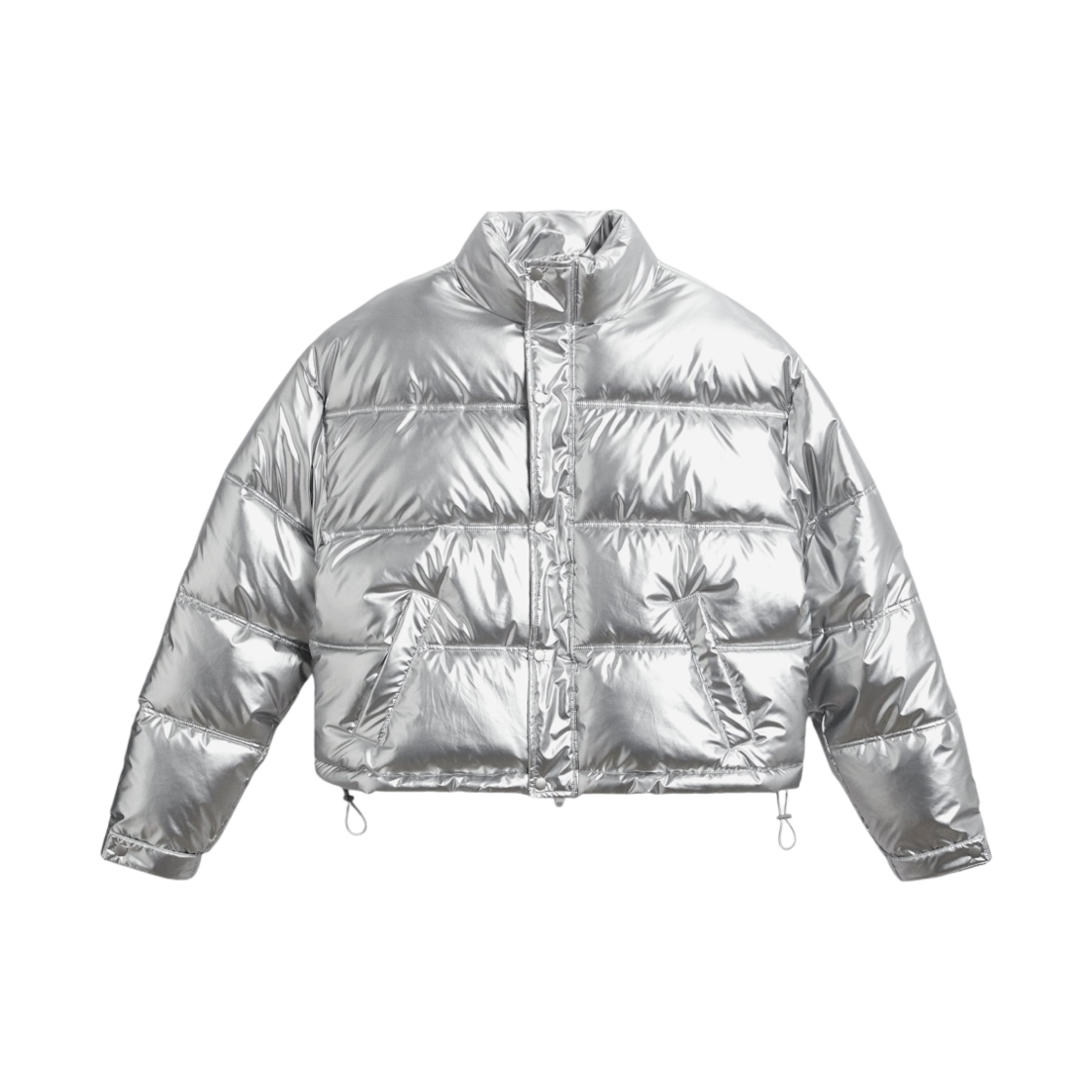 자라 메탈릭 피니쉬 패딩 점퍼 실버(Zara Metallic Finish Puffer Jacket Silver) - 1
