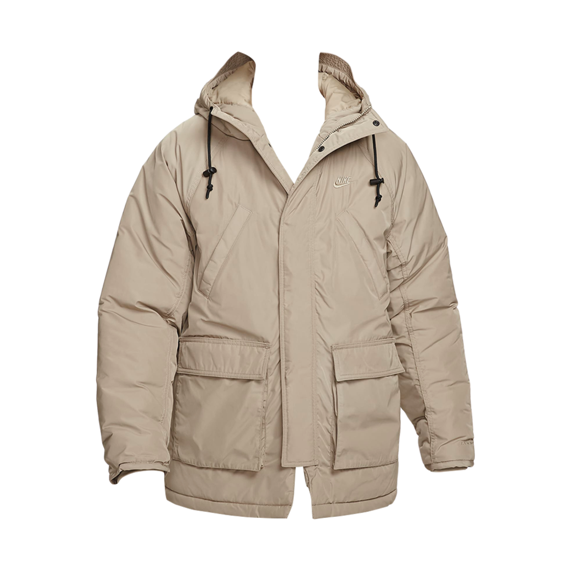 FZ0870-247 Nike NSW Club Fleece Therma-Fit Parka Khaki Black - Asia