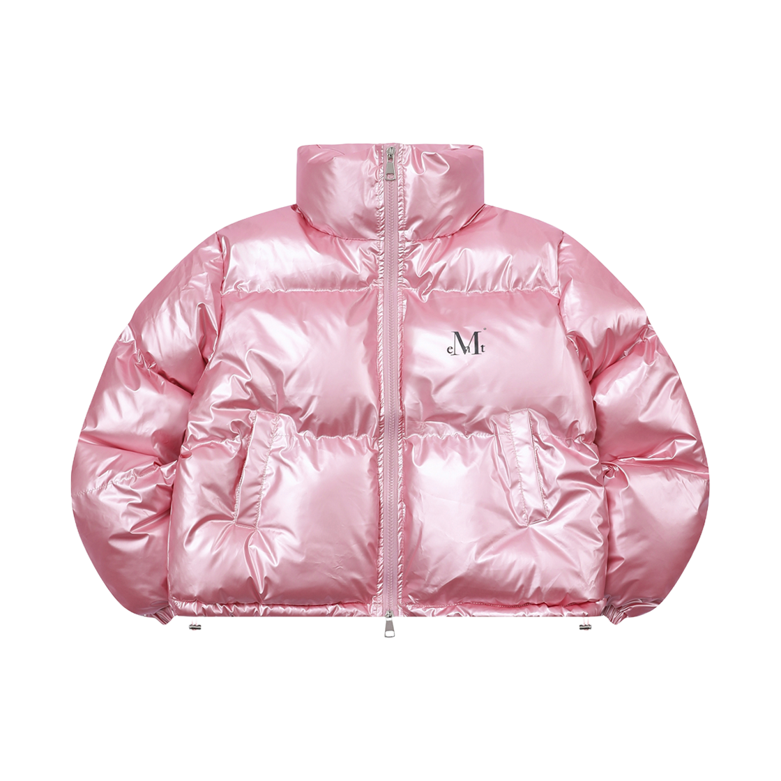 P00000TN_03 MUCENT Fave High Neck Glossy Crop Padding Pink