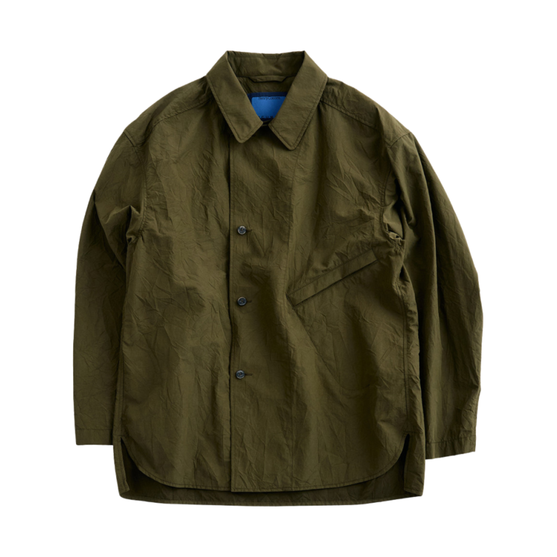 헨리 코튼 x 도큐먼트 플라이 피싱 클럽 왁스드 크링클드 셔팅 자켓 카키(Henry Cotton's x Document Fly Fishing Club Waxed Crinkled Shirting Jacket Khaki)