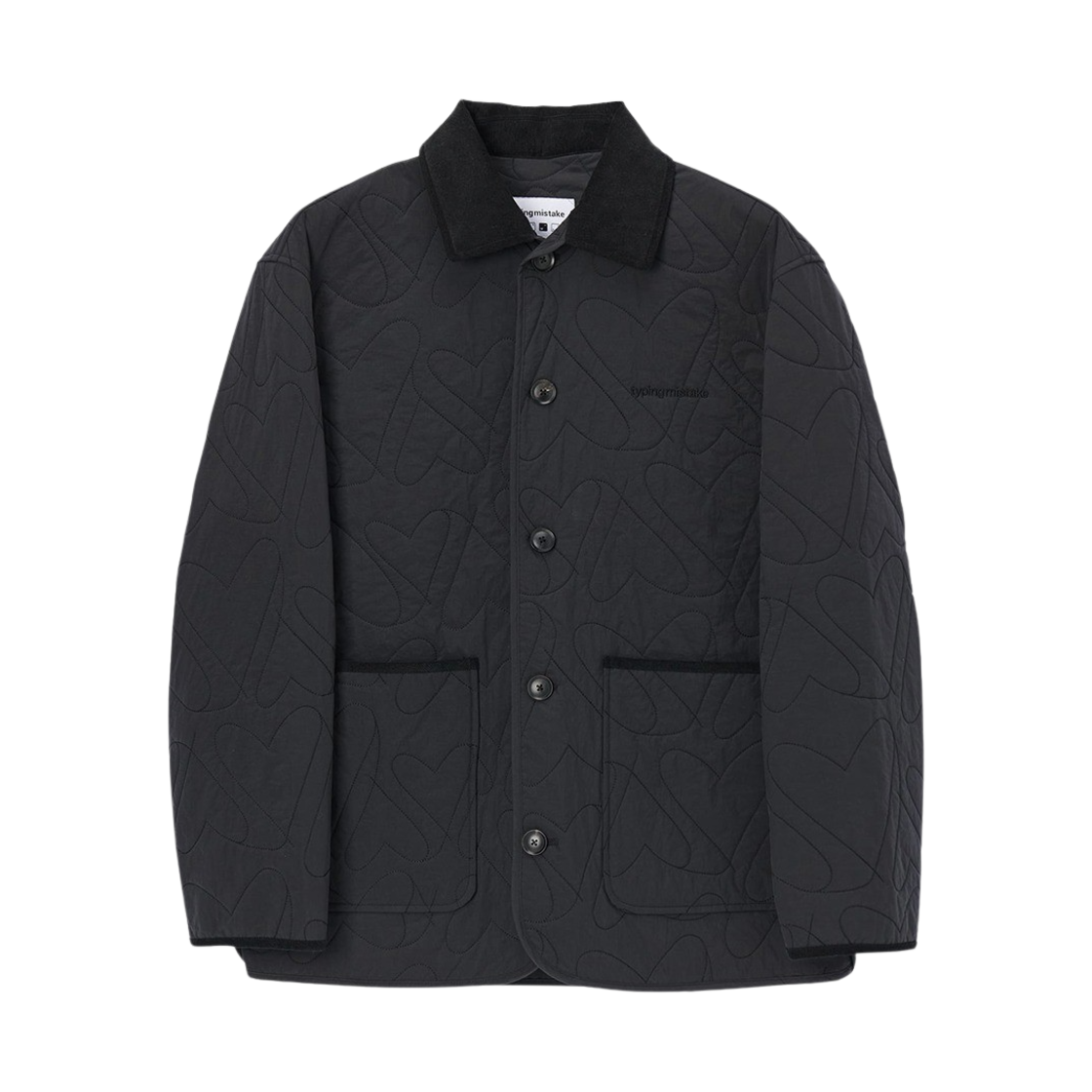 2202TMJK004UBK Typing Mistake Love Quilted Jacket Black