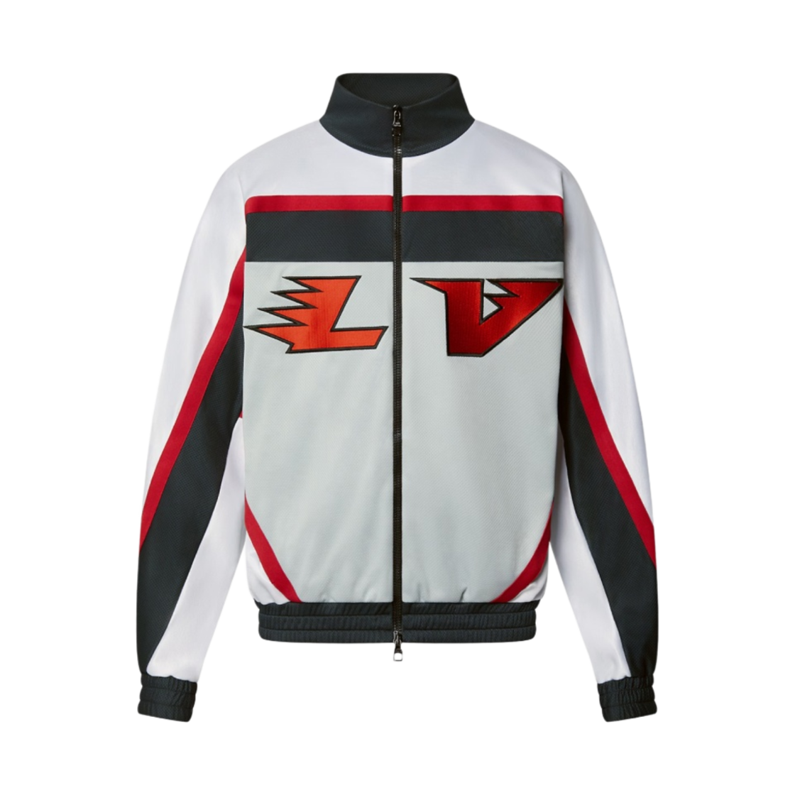 - Louis Vuitton Embellished LV Graphic Hockey Track Top White