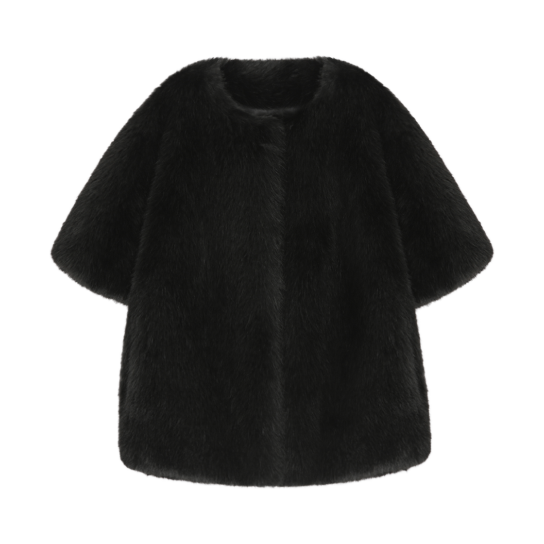 P0000BGU Haveless Kiko Faux Fur Jacket Black