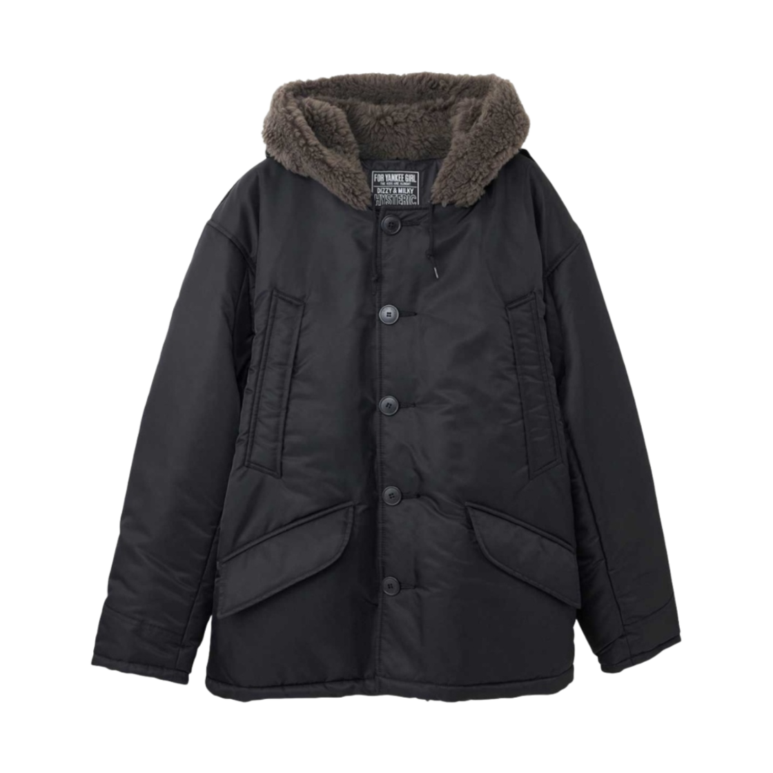 (W) 히스테릭 글래머 멀티 히스테릭 B-9 코트 블랙((W) Hysteric Glamour Multi Hysteric B-9 Coat Black) - 2