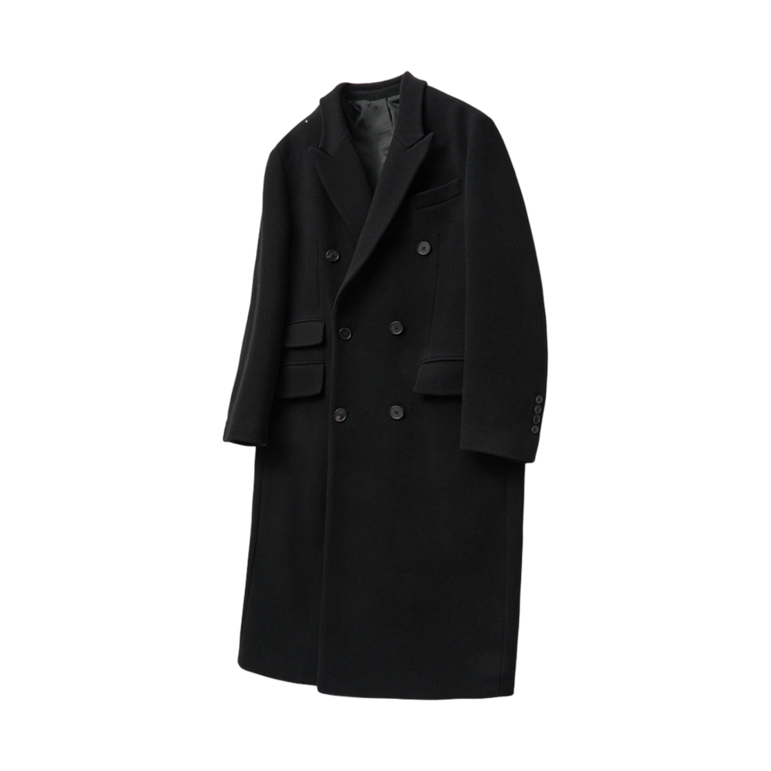 TNCO4F103BK TNGT Over-Fit Cashmere Double Breast Coat Black
