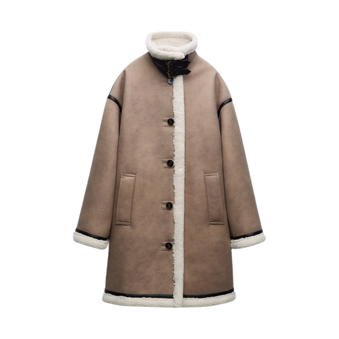 (W) 자라 더블 페이스드 버튼 코트 밍크((W) Zara Double Faced Button Coat Mink)
