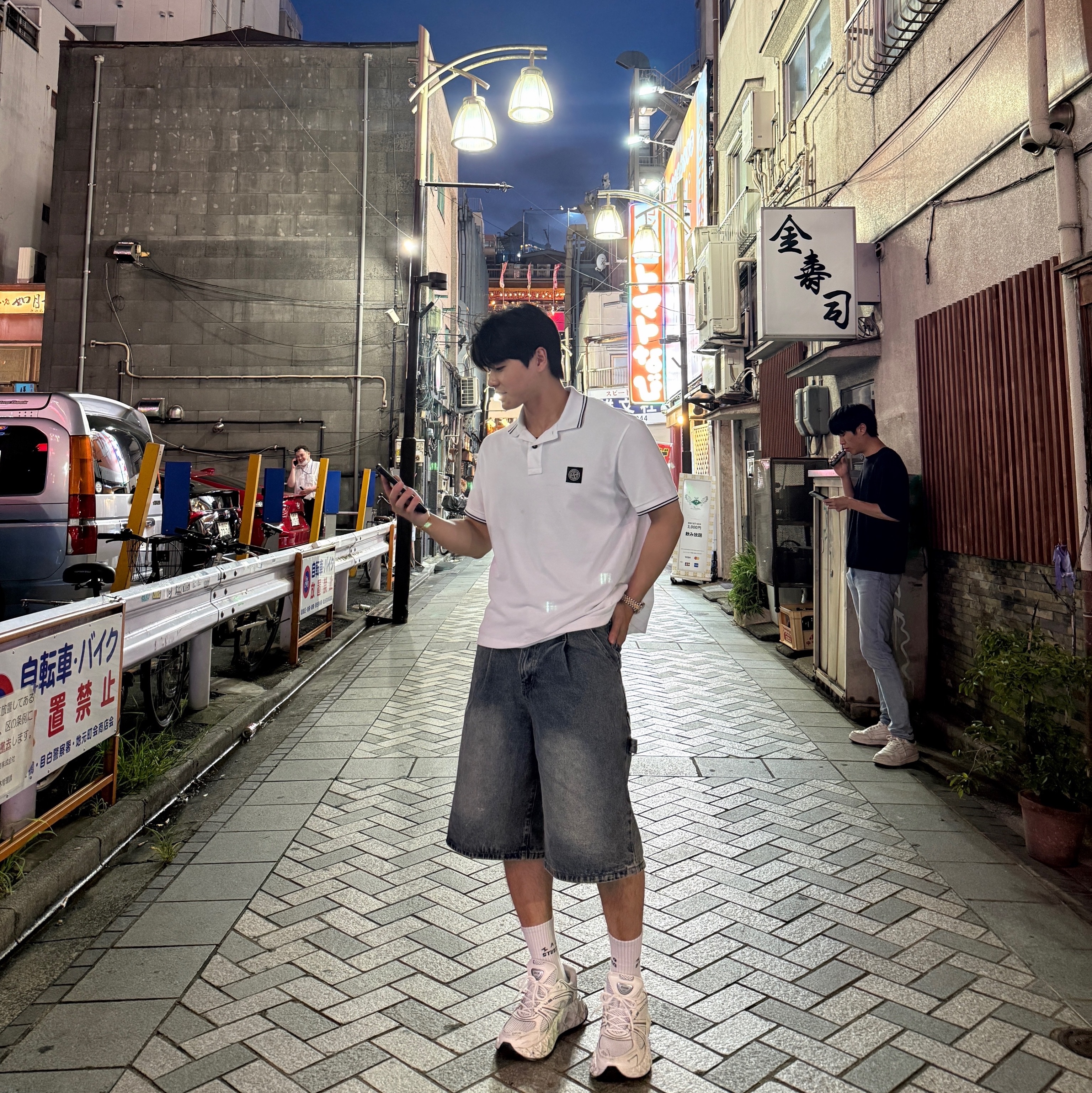 Stone Island 22002SC Organic Cotton Elastane Pique Slim-Fit Polo Shirt with Compass Patch White - 25SS, Dior B35 NXXT Sneakers Technical Fabric and Technical Mesh White 착용 스타일