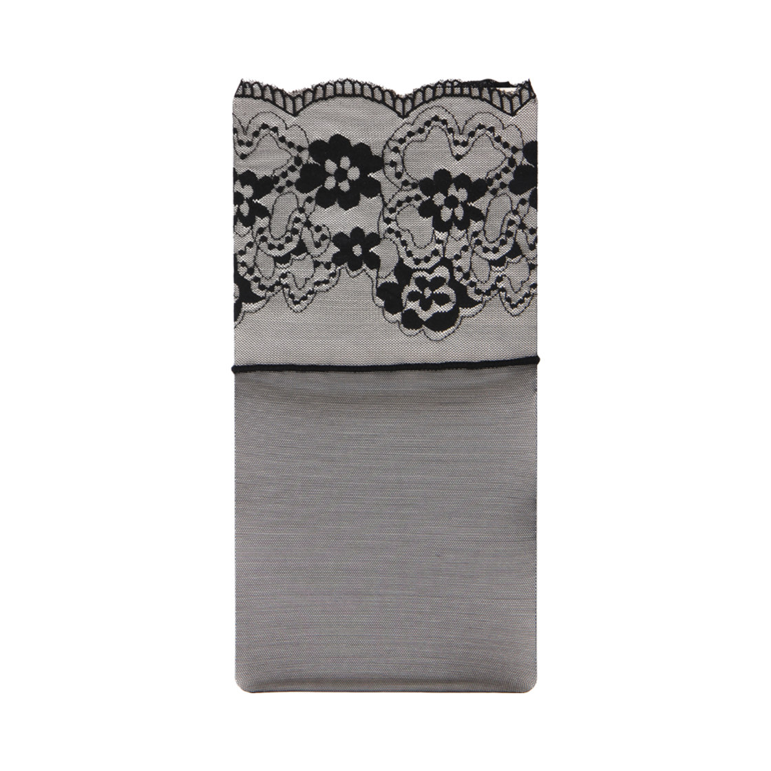 L0000132 Onnitella Flower Point Half Stockings Black