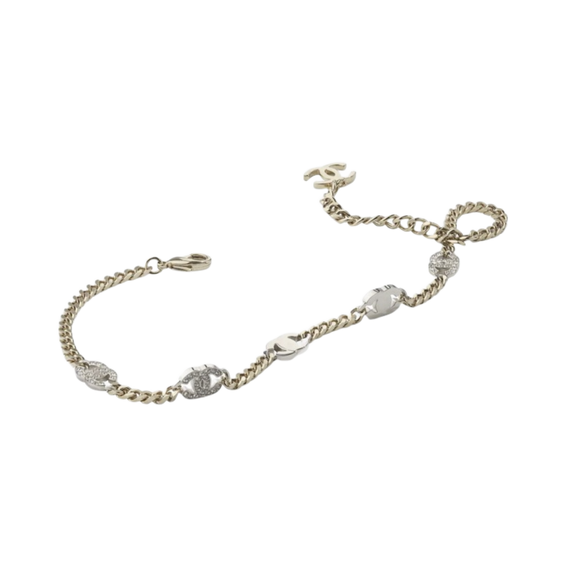 (W) 샤넬 초커 메탈 스트라스 & 골드 실버 크리스탈((W) Chanel Choker Metal Strass & Gold Silver Crystal) - 2