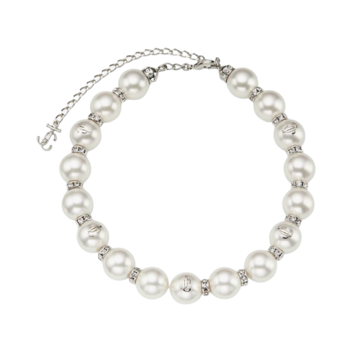 PEARLCRYSTALCHOKERXYY (W) Jimmy Choo Pearl Crystal Choker Silver