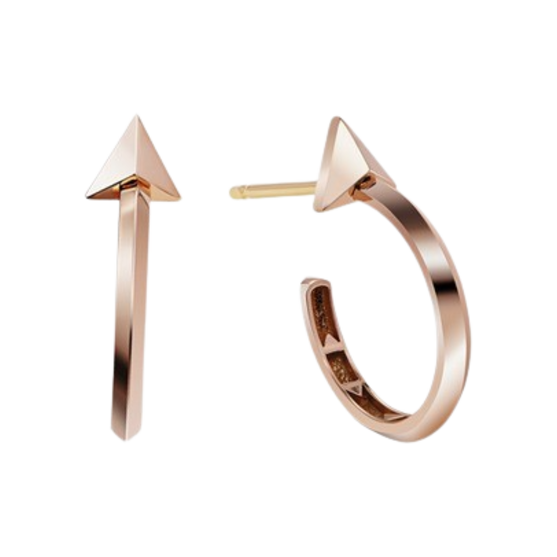 미꼬 애로우 서클 솔리드 L 이어링 핑크 골드(Miko Arrow Circle Solid L Earring Pink Gold)