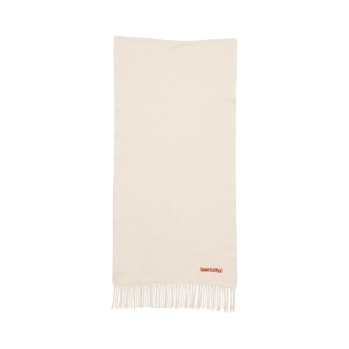 CA0210-AEI Acne Studios Narrow Wool Fringe Muffler Warm White