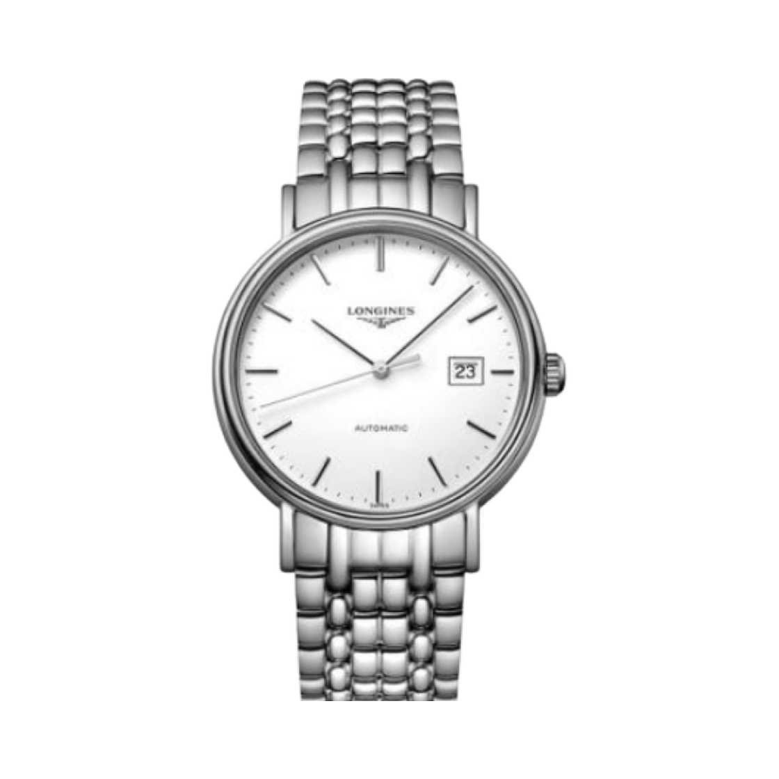 론진 프레즌스 쿼츠 38mm 스테인리스 스틸 화이트(Longines Presence Quartz 38mm Stainless Steel White)