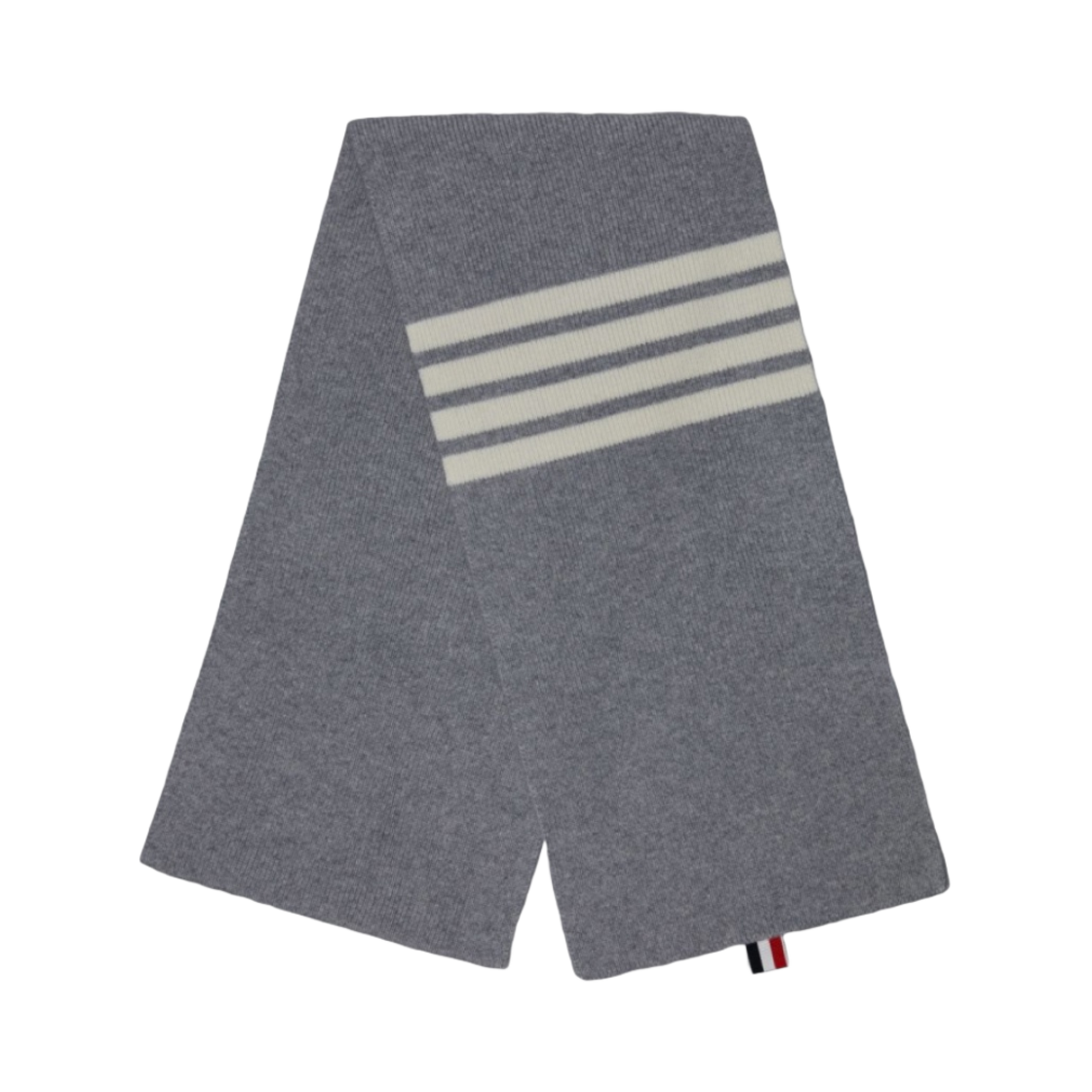 톰브라운 풀 니들 립 니트 캐시미어 사선 스트라이프 스카프 라이트 그레이(Thom Browne Full Needle Rib Knit Cashmere 4-Bar Stripe Scarf Light Grey) - 2
