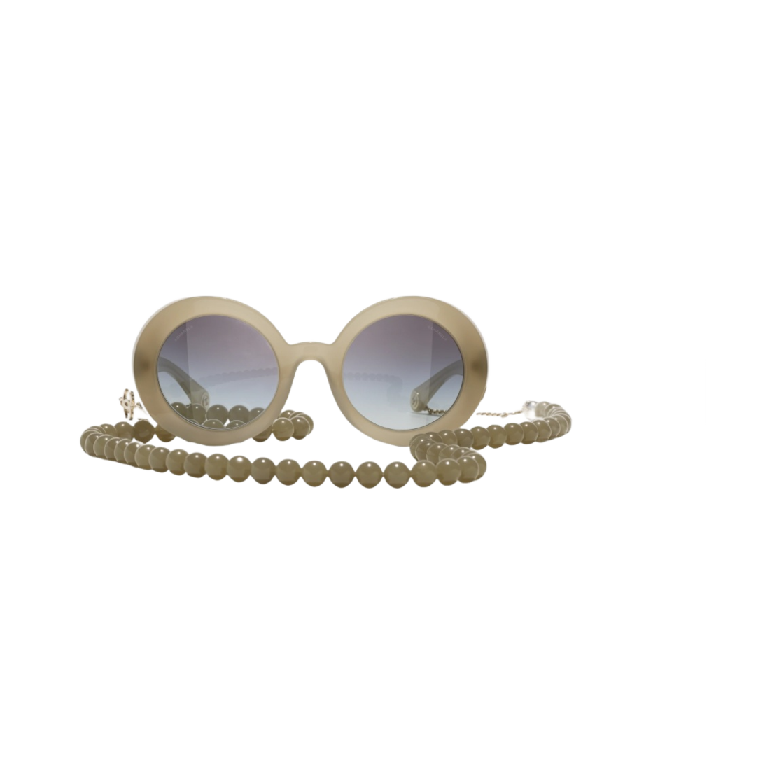 샤넬 선글라스 아세테이트 다크 베이지 골드 아시안 핏(Chanel Sunglasses Acetate Dark Beige Gold Asian Fit) - 1