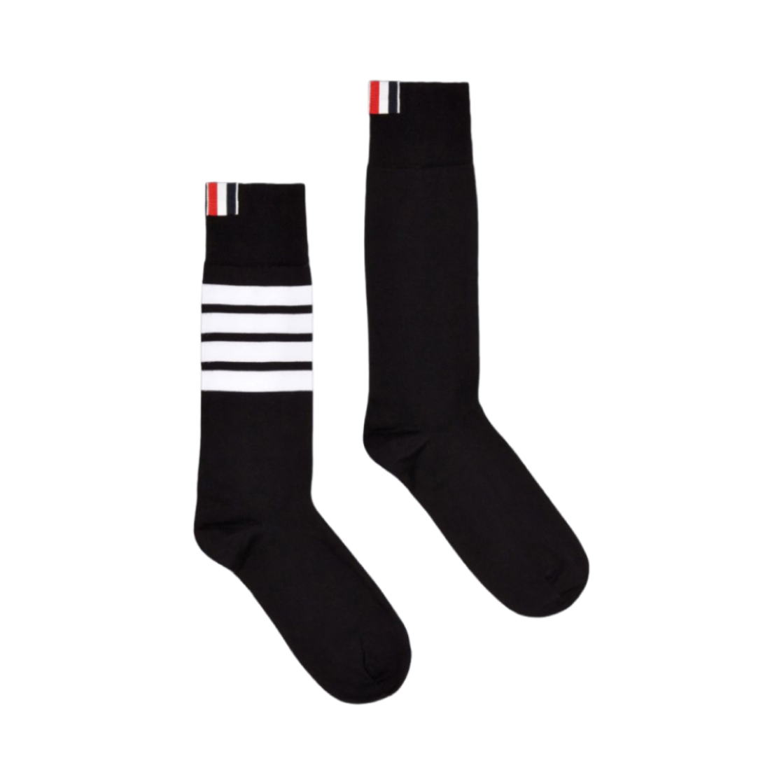 FAS020B-01690-415 (W) Thom Browne Lightweight Cotton 4-Bar Mid Calf Socks Navy
