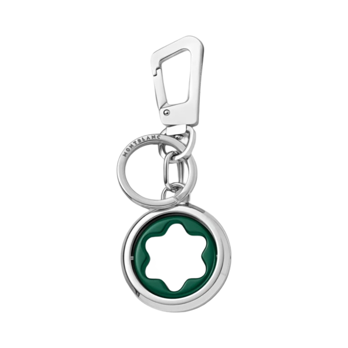 131104 Montblanc Meisterstuck Spinning Emblem Key Fob Green Silver