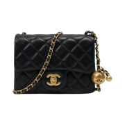Chanel Mini Flap Bag Lambskin & Gold Black