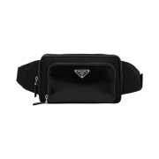 Prada Re-Nylon and Brushed Leather Belt Bag Black