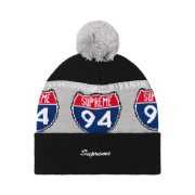 Supreme Interstate Reflective Beanie Black - 22FW