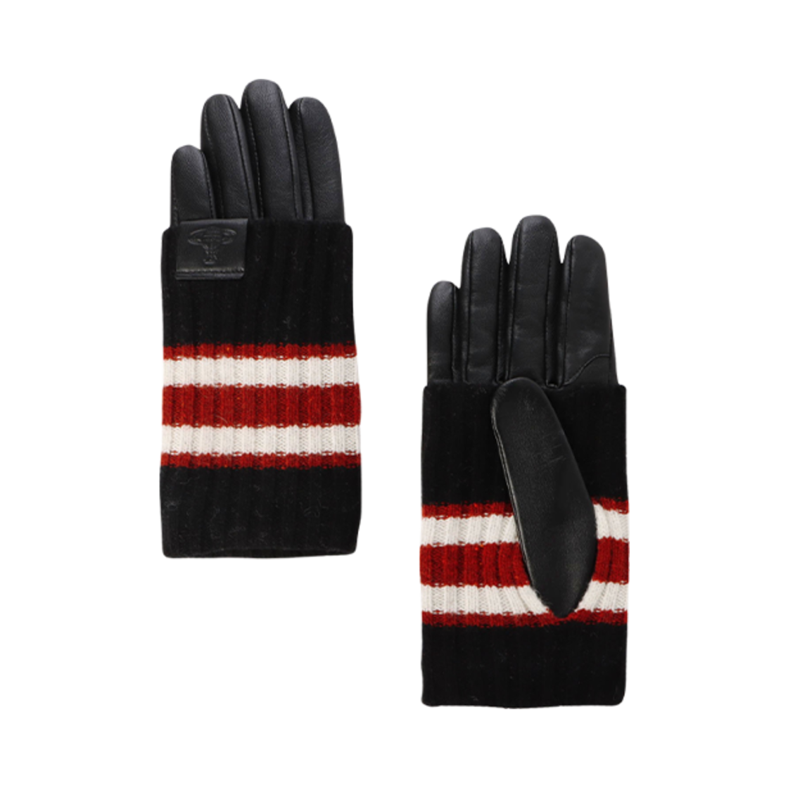 506727999 (W) Vivienne Westwood Color Line Long Rib Knit Cuff Gloves Black
