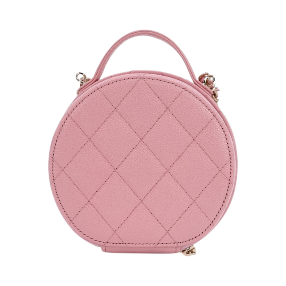 샤넬 스몰 체인 코스메틱 케이스 그레인드 카프스킨 & 골드 메탈 핑크(Chanel Small Vanity With Chain Grained Calfskin & Gold Pink) - 2