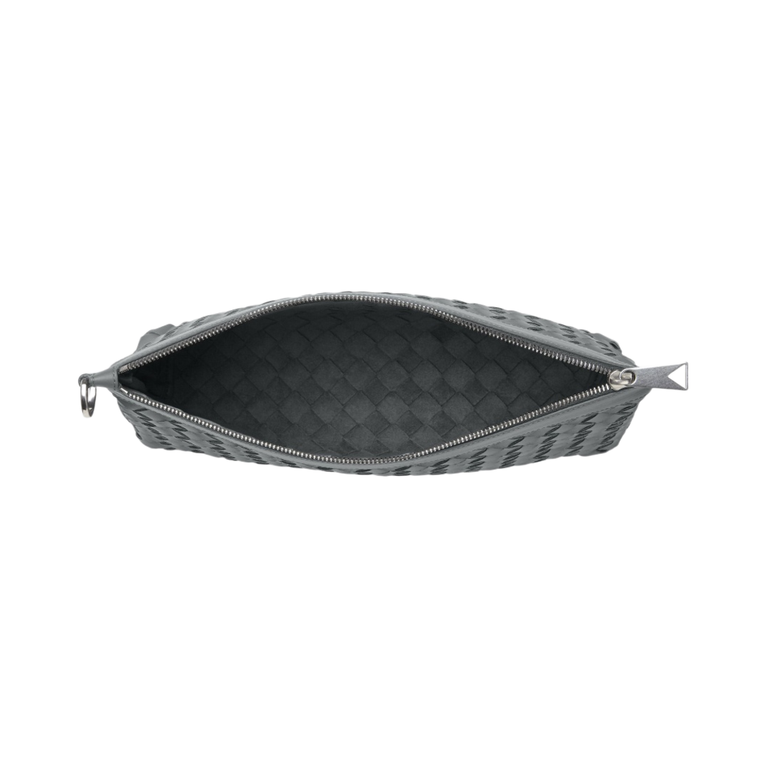 보테가 베네타 미디움 인트레치아토 지퍼 파우치 썬더(Bottega Veneta Medium Intrecciato Zipped Pouch Thunder) - 3