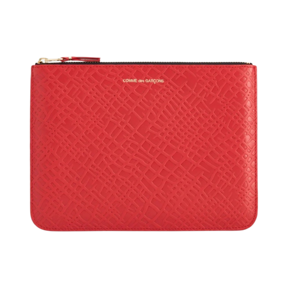 꼼데가르송 SA5100ER 엠보스드 루트 집 파우치 레드(Comme des Garcons SA5100ER Embossed Roots Zip Pouch Red)